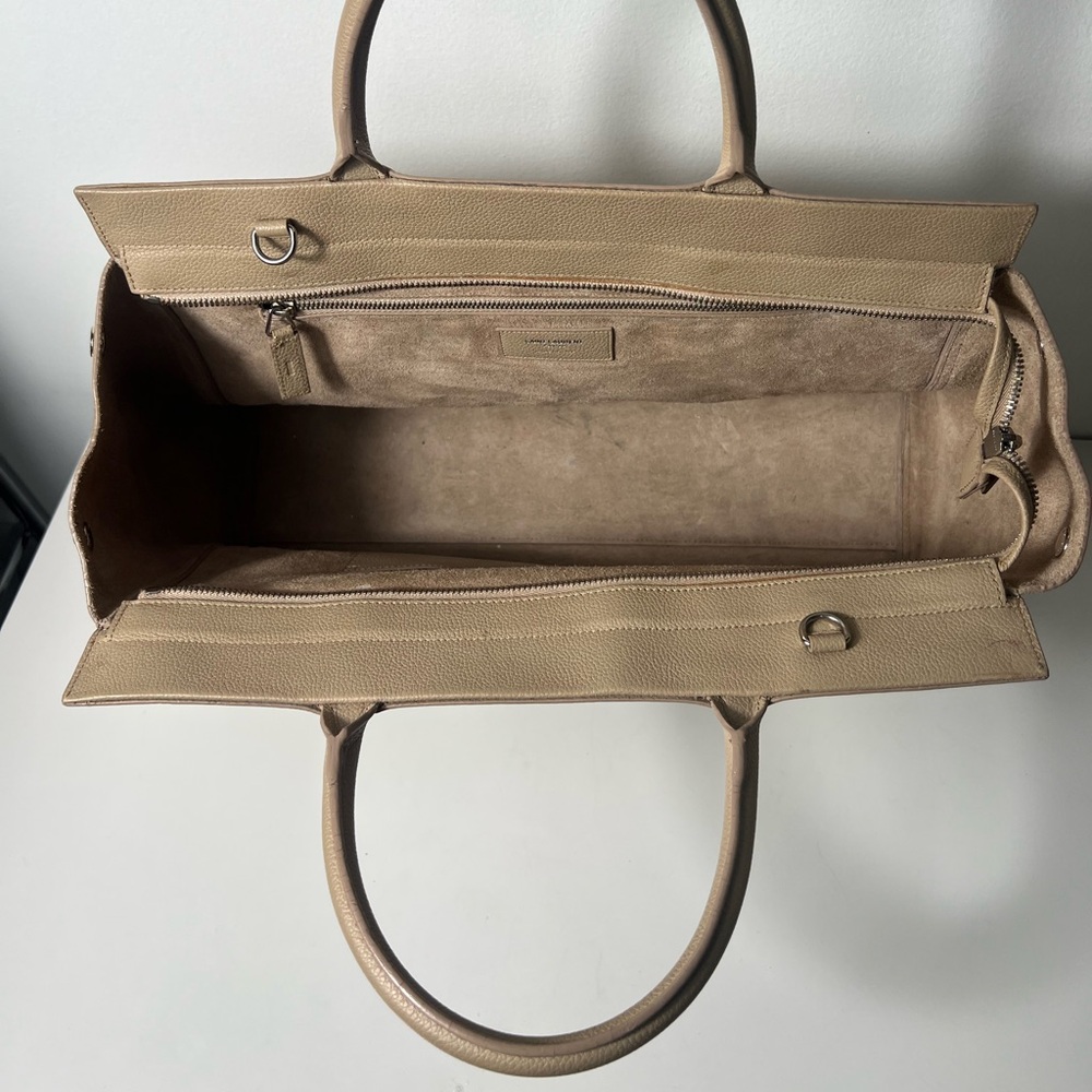 Saint Laurent YSL Rive Gauche 2Way Graffiti Top Handle Crossbody Tote Bag Purse - Picture 11 of 13